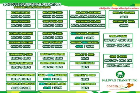 Baliwag transit cubao schedule 2023 Share this: Here’s the Baliwag Transit Bus schedule for Hagonoy to Cubao & Gracepark