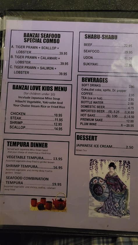 Banzai temecula menu  Natural brown rice available upon request ($2 extra)