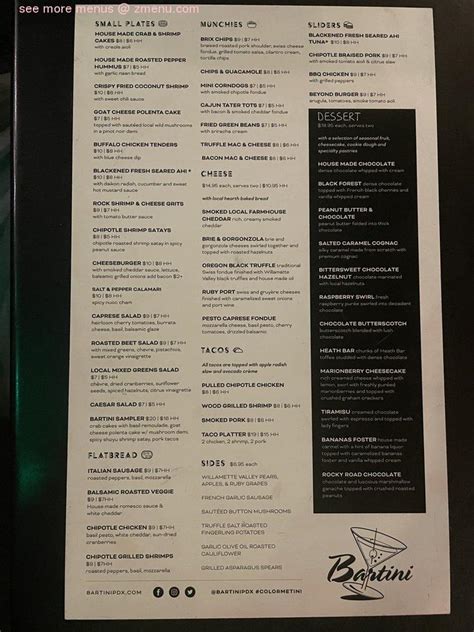 Bartini bistro menu  1,200 to 1,400 calories a day is used for general nutrition advice for