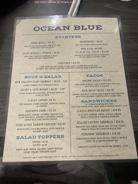 Bayamo by ocean blue menu  Apr 1, 2014