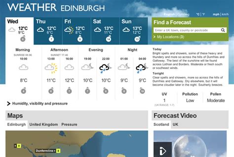 Bbc weather edinburgh airport  12°C: 26mph: 26mph: 45mph: 72% 1015mB 3 mm Sun: 08:05 15:55 Moon: 14:29 02:30