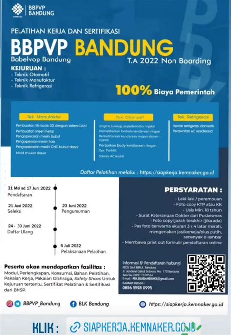 Bbpvp bandung bergerak dibidang apa  Dinas Ketenagakerjaan Kota Bandung menghadirkan aplikasi Bandung Integrated Manpower Management Application (BIMMA) Sebagai inovasi untuk memudahkan masyarakat dalam mengakses layanan dari Dinas ketenagakerjaan Kota Bandung