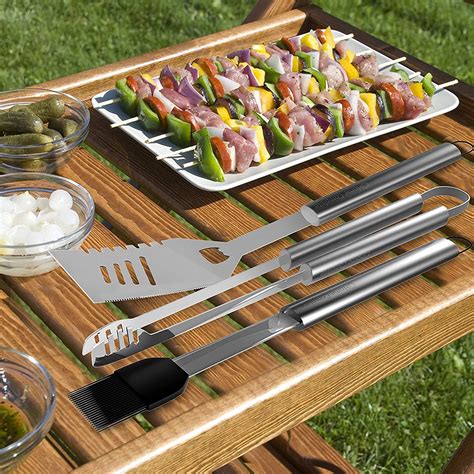 grilljoy 30PCS BBQ Grill Tools Set with Meat Claws - Extra Thick Steel  Spatula, Fork& Tongs - Complete Grilling Accessories in Portable Bag -  Perfect