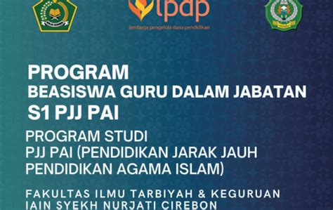 Beasiswa pjj iain syekh nurjati cirebon 2023 daftar calon seleksi tahap ii wawancara beasiswa bank indonesia (bi) institut agama islam negeri cirebon (iain) syekh nurjati cirebon: tahun akademik 2017-2018: no: nim: nama: jk: jurusan: 1: 1415101050: hanif musyarofah: p: pendidikan agama islam: 2: 1414112069: dudung abdul rohman: l: pendidikan agama islam: 3:penetapan penerima beasiswa kip kuliah rekruitment tahun 2023 di lingkungan iain syekh nurjati girebon 16 November 2023 0 Pengumuman Rekrutmen Tutor Pembimbing dan Pendamping Praktek Manasik Haji dan Umroh Ma’had Al Jami’ah IAIN Syekh Nurjati Cirebonke program studi PAI IAIN Syekh Nurjati Cirebon yang diselenggarakan secara daring atau Pembelajaran Jarak Jauh (PJJ)