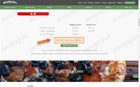 Bellagios pizza coupon code 557