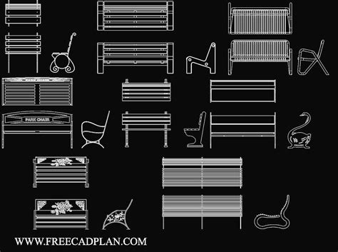 Bench cad blocks  Download: registered