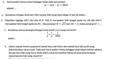 Berapa hasil 1 dibagi setengah 0 (0) Balas