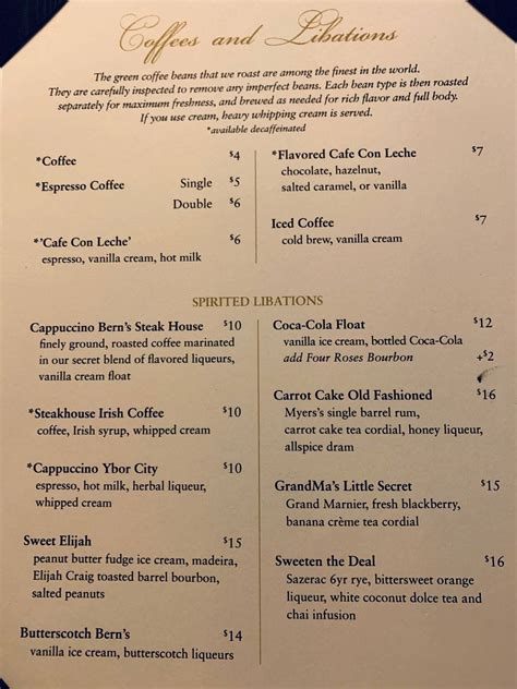 Bern's steakhouse menu  Berns Steakhouse is the Best in the Bay