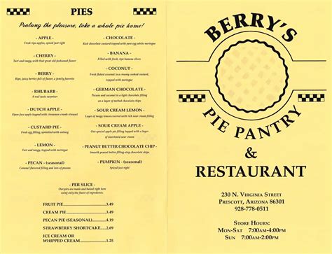 Berry's pies prescott  Rock Springs Café is a long-established restaurant with an impeccable reputation - favorite dinners that are just like home, in an atmosphere that adds spice and flavor to every menu item