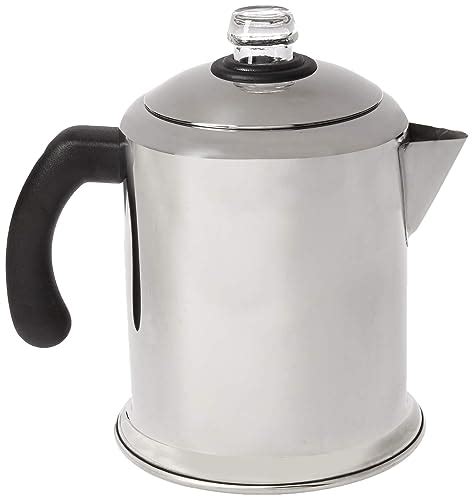 APOXCON 12 Cup Electric Coffee Percolator with ETL Certification, Stainless Steel Coffee Maker with Two Simple Glass Knobs, Cord-less Sever Portable