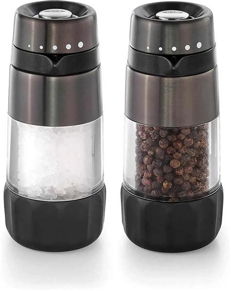 SIMPLETASTE Electric Salt and Pepper Grinder Set, Automatic One-Hand  Operation, Light and Adjustable Coarseness, Stainless Steel 