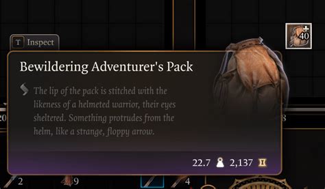 Bewildering adventurer's pack 90 $19