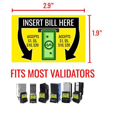 Bill validator stickers 00