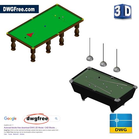 Billiard table dwg  home commercial indoor