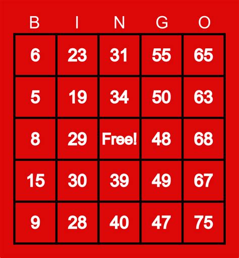 Bingo number generator 1 75  Pick a template