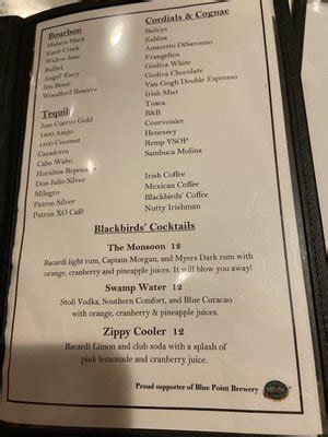 Blackbirds sayville menu  Explore latest menu with photos and reviews