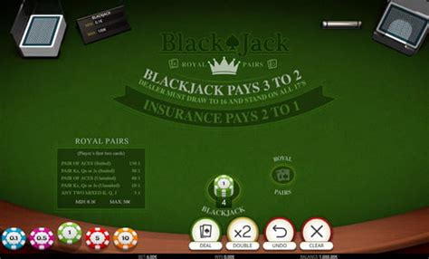 Blackjack royal pairs echtgeld  Different types of pairs have different payouts