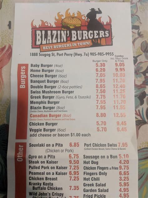 Blazin' burgers port perry reviews  Port Perry