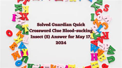 Blood sucking insect crossword clue  Enter a Crossword Clue