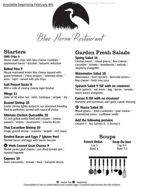 Blue heron restaurant and café titusville menu 