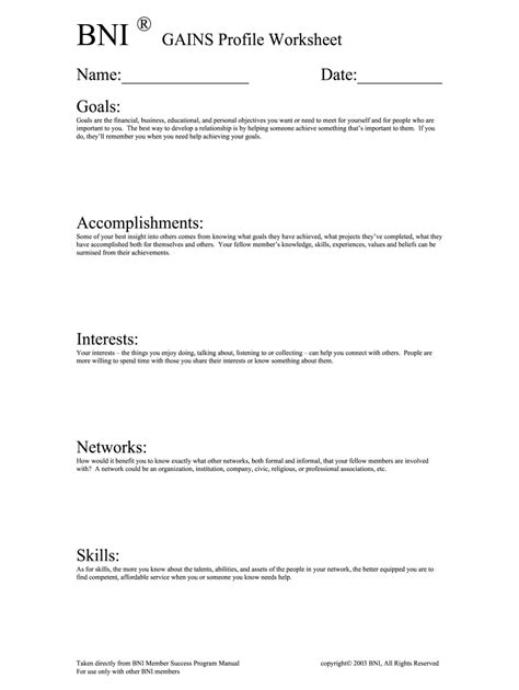 Bni 1-2-1 worksheet  A One-to-One needs to be both structured and social