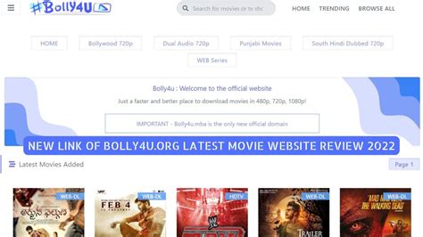 Bolly4u website download  Once you land on the website's homepage, you will see various movie categories such as Bollywood, Hollywood, South Indian, and