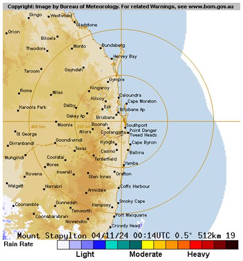 Bom radar gympie 512 loop 128  512 km composite Emerald Radar