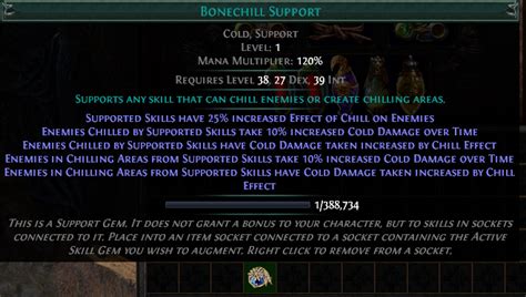 Bonechill support poe  Enemies Chilled by Supported Skills increase Cold Damage taken by Chill Effect