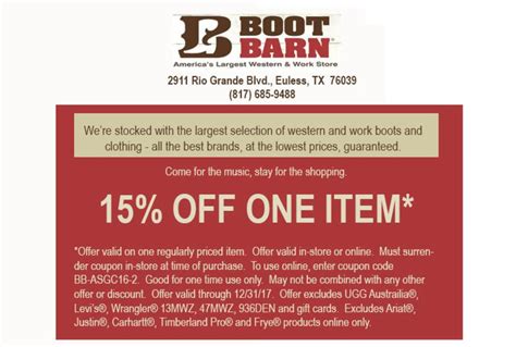 Boot barn $25 coupon 00