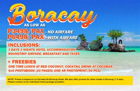 Boracay 3 days 2 nights package with airfare 7 % Off - Save P660