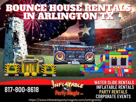 Bounce house in arlington tx  Please check the link below our base rate includes 6 hours at the regular base rate