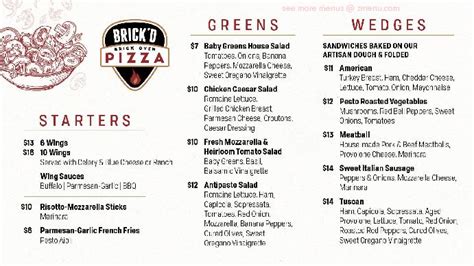 Brick'd pizza menu  Restaurants in Brick, NJ