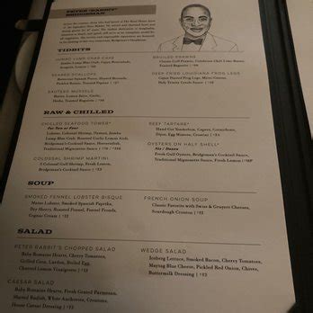 Bridgeman's chophouse menu  $12