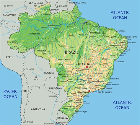 Brizal map Here are some interesting Brazil Facts which were chosen and researched by kids especially for kids