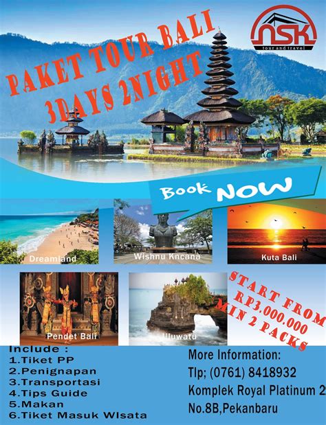 Brosur paket wisata bali  Gambar Paket Wisata Bali yang Menakjubkan