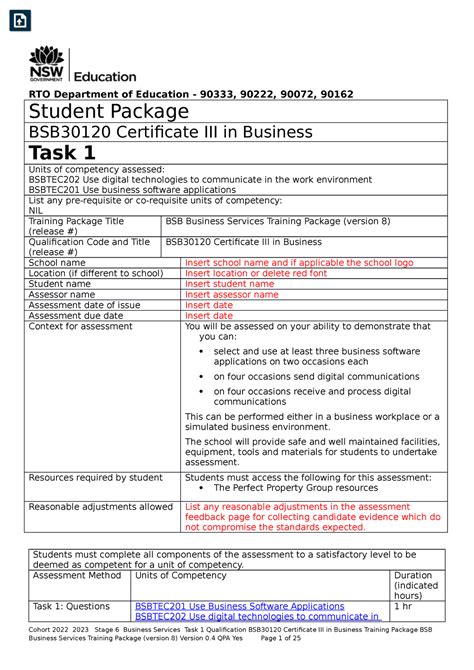 Bsb30215  TAFE NSW - Sydney Institute