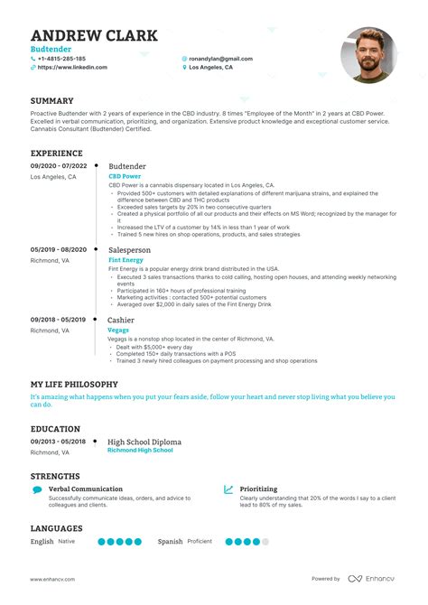 Budtender resume example  Record a Budtender Resume Objective or Summarize 