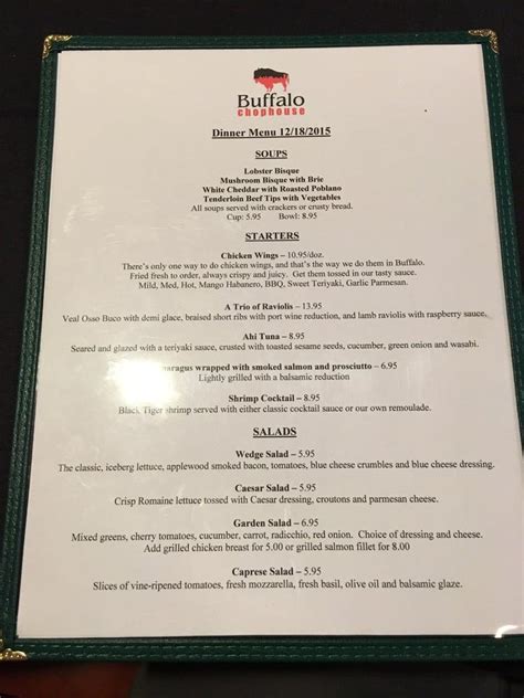 Buffalo chophouse menu port st lucie With friends visiting from Buffalo, New York, it was time for a road trip from Fort Lauderdale to Port St