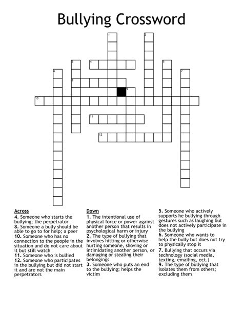 Bully or torment crossword clue  Our system collect crossword clues from most populer crossword, cryptic puzzle, quick/small crossword that found in Daily Mail, Daily Telegraph, Daily Express, Daily Mirror, Herald-Sun, The Courier-Mail and others popular newspaper