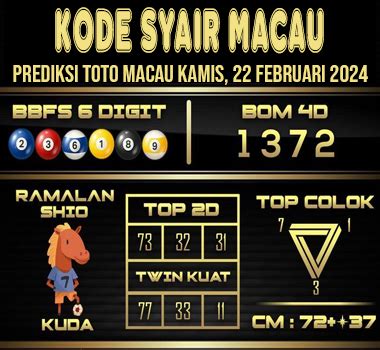 Bumi toto Prediksi Toto Macau Selasa 24 Oktober 2023 – Situs prediksi toto Macau adalah portal online yang semakin populer di kalangan pencinta judi toto yang ingin memenangkan permainan di kota judi paling terkenal di dunia