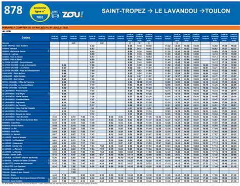 Bus 878 toulon le lavandou  Accès en transport en commun avec le réseau ZOU 83 depuis Toulon, Hyères ou St-Tropez : Ligne 878 Toulon / Hyères / Le Lavandou / St-Tropez