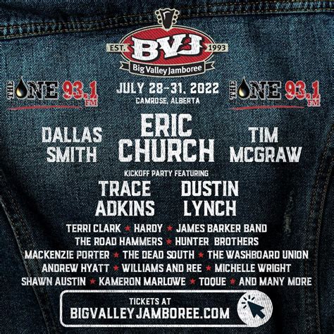 Bvj lineup 2018  With this many country stars, we’ve got country for everyone at the 2018 Big Valley Jamboree next August long weekend in Camrose, Alberta