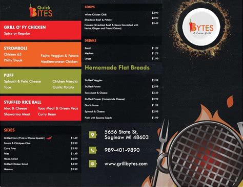 Bytes fusion grill menu  Not now