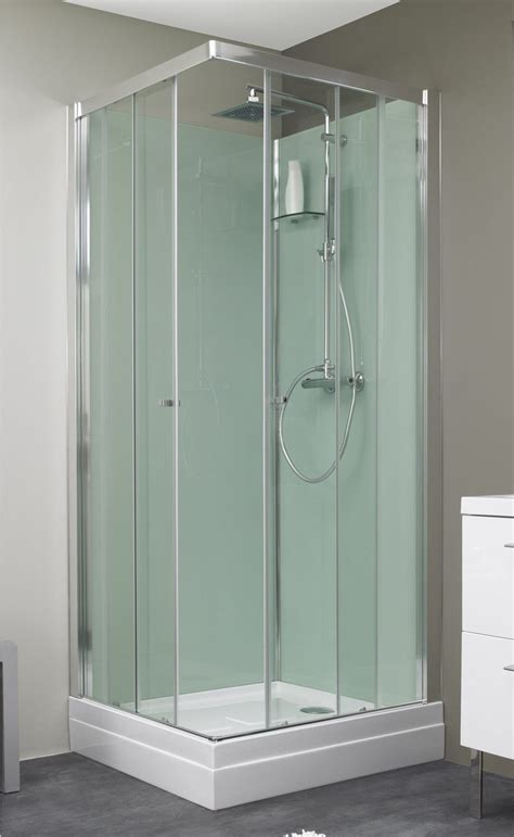 Cabine de douche intégrale 70x70 castorama Cabine douche70x70CM en PVC ( polychlorure de vinyle : matériau recyclable, durable et solide) composé par 2 volets fixes e 2 portes coulissantes