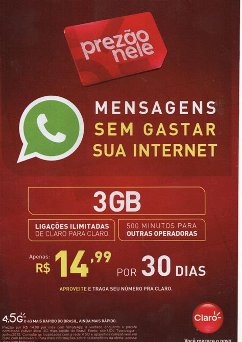 Cadastrar prezao claro 19 99  Confira todas elas: No Minha Claro, você pode consultar as promoções da Claro Pré que estão vigentes: