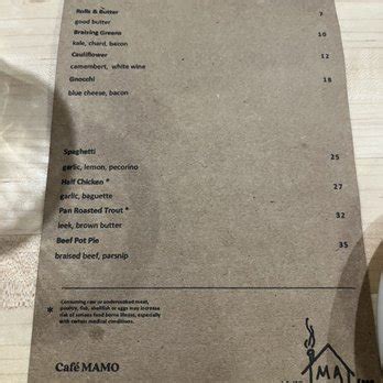 Cafe mamo menu  Open now 10AM - 3PM