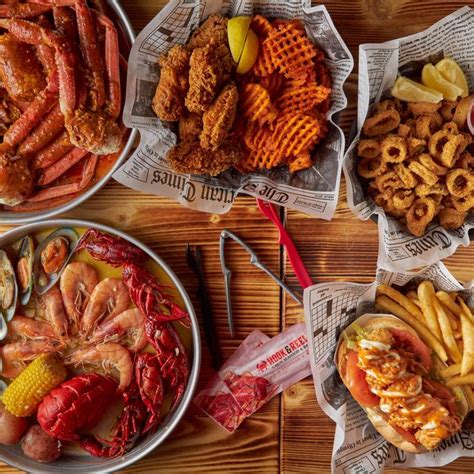 Cajun hook and reel  Choices, choices, choices! 😳 Our menu at Hook & Reel is a seafood lover's dream come true