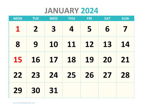 2024 Calendar Big