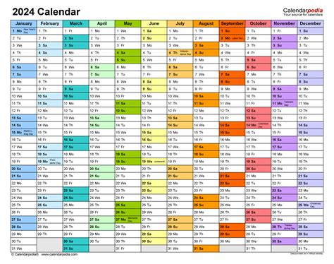 2024 Calendar Printable Calendarpedia