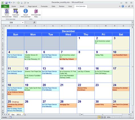 Calender creator calendar